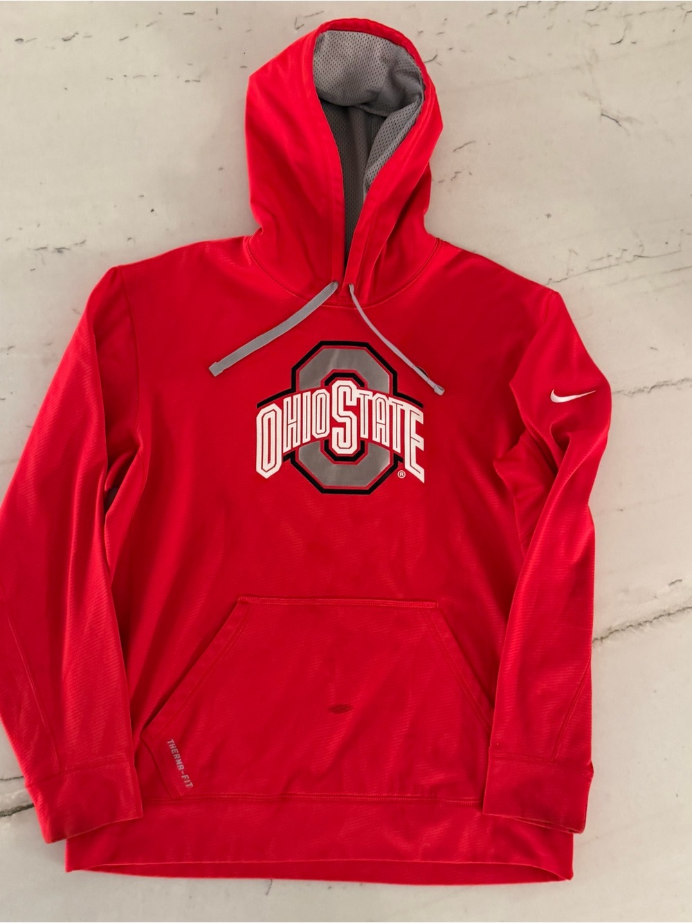 Nike Ohio State Buckeyes Therma-Fit Sweatshirt Hoodie Red Size L